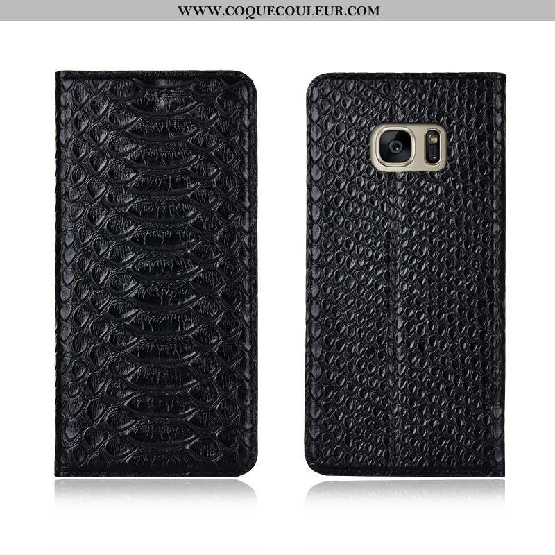 Étui Samsung Galaxy S7 Edge Cuir Téléphone Portable Protection Véritable, Coque Samsung Galaxy S7 Ed