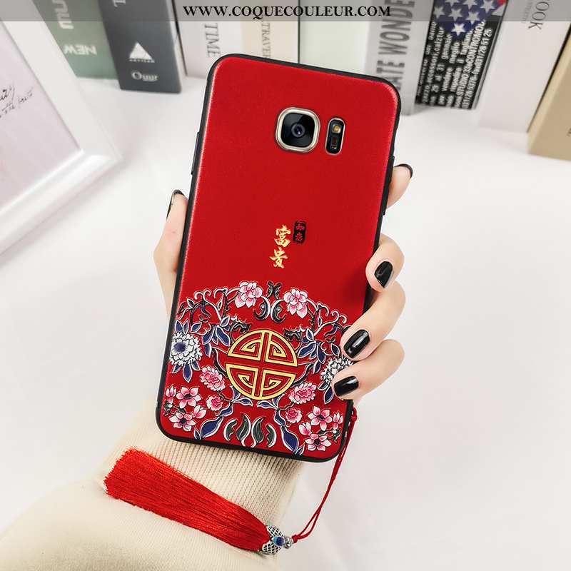 Coque Samsung Galaxy S7 Edge Créatif Style Chinois Personnalité, Housse Samsung Galaxy S7 Edge Gaufr