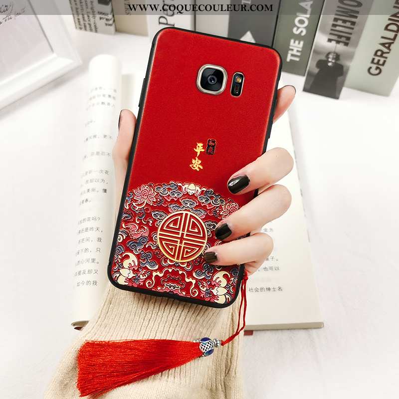 Coque Samsung Galaxy S7 Edge Créatif Style Chinois Personnalité, Housse Samsung Galaxy S7 Edge Gaufr