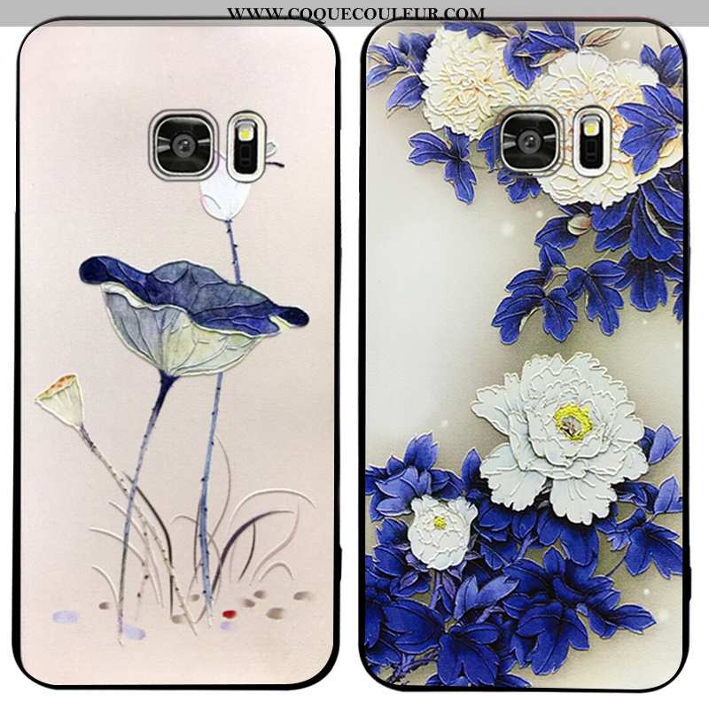 Housse Samsung Galaxy S7 Fluide Doux Coque Incassable, Étui Samsung Galaxy S7 Silicone Style Chinois