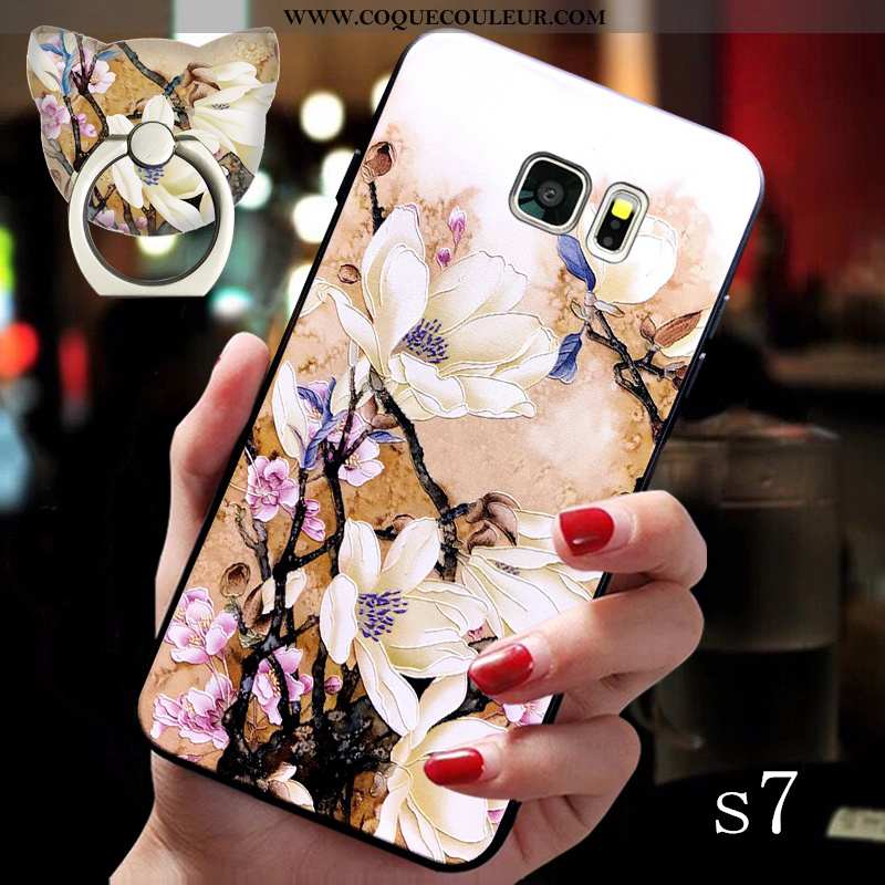 Housse Samsung Galaxy S7 Fluide Doux Coque Incassable, Étui Samsung Galaxy S7 Silicone Style Chinois