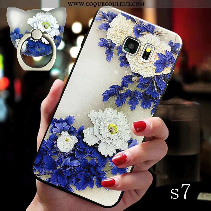 Housse Samsung Galaxy S7 Fluide Doux Coque Incassable, Étui Samsung Galaxy S7 Silicone Style Chinois