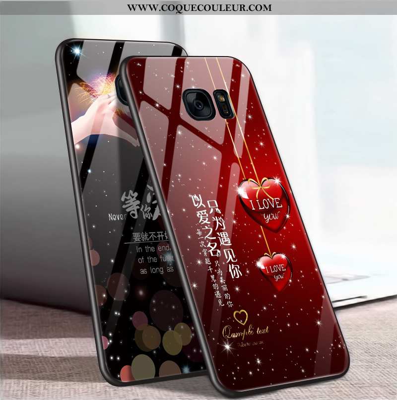 Coque Samsung Galaxy S7 Créatif Miroir Incassable, Housse Samsung Galaxy S7 Protection Rouge