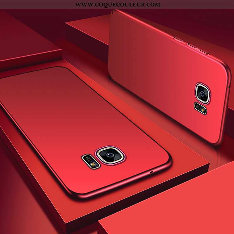 Coque Samsung Galaxy S7 Légère Tout Compris Net Rouge, Housse Samsung Galaxy S7 Délavé En Daim Incas