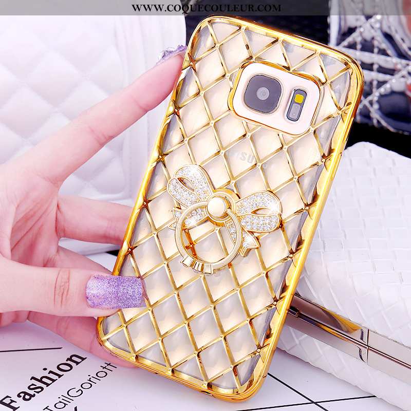 Coque Samsung Galaxy S7 Protection Anneau, Housse Samsung Galaxy S7 Modèle Fleurie Téléphone Portabl