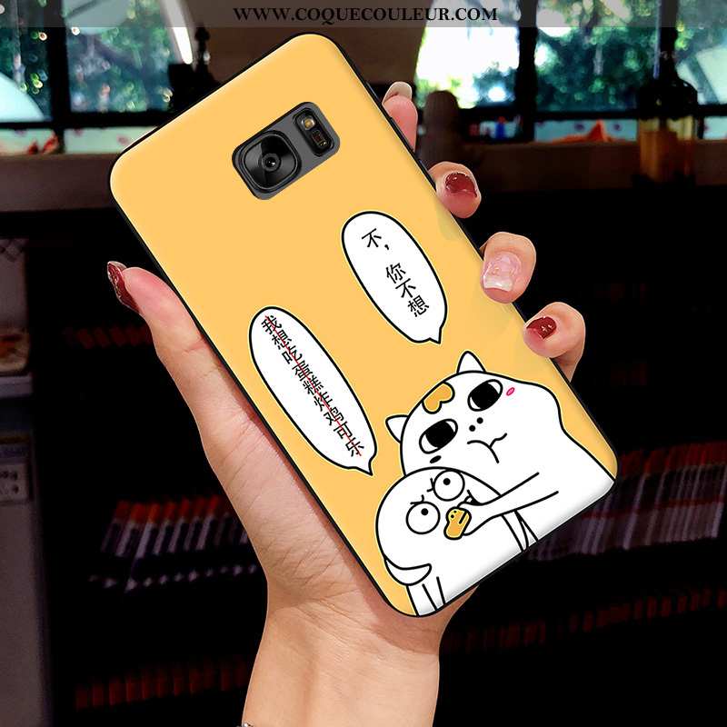 Housse Samsung Galaxy S7 Protection Étoile Fluide Doux, Étui Samsung Galaxy S7 Dessin Animé Blanche