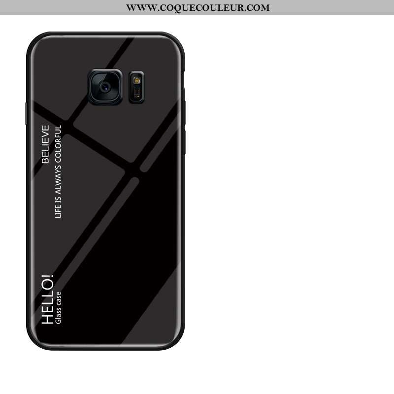 Étui Samsung Galaxy S7 Protection Net Rouge Difficile, Coque Samsung Galaxy S7 Verre Dégradé Jaune