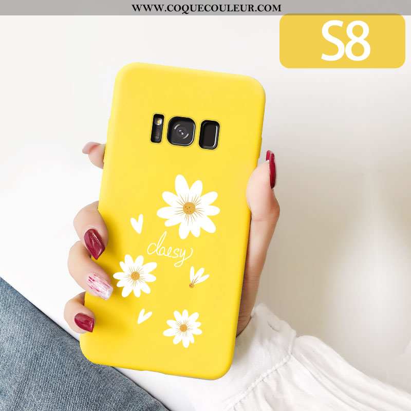 Housse Samsung Galaxy S8 Personnalité Étoile Incassable, Étui Samsung Galaxy S8 Créatif Légère Jaune