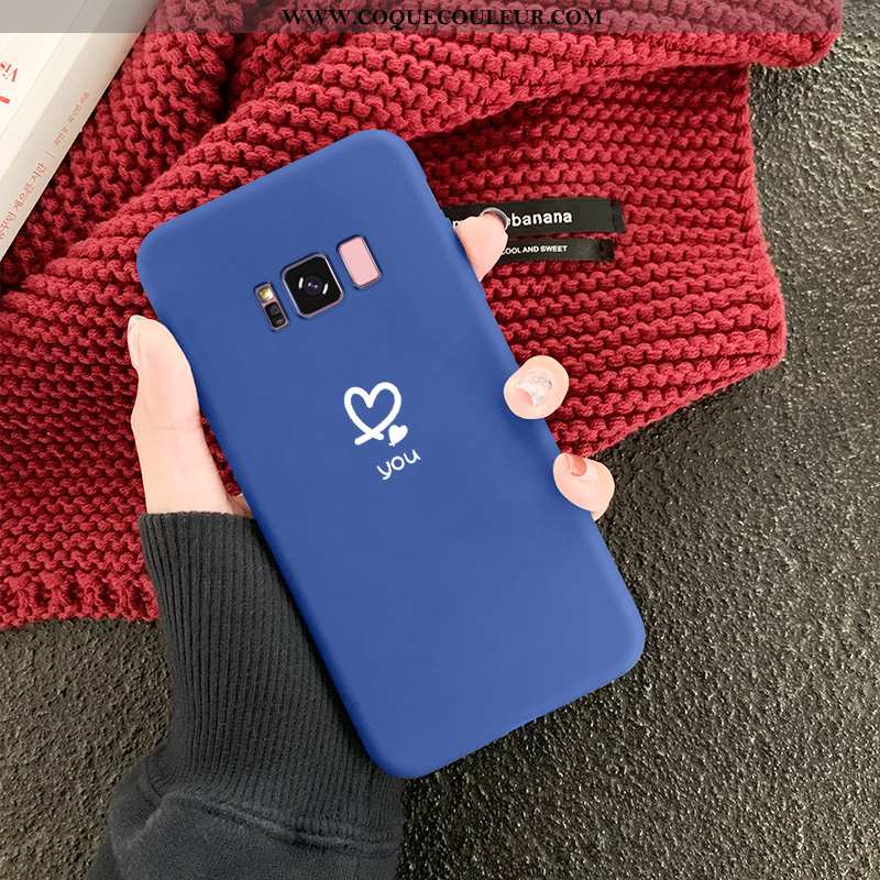 Housse Samsung Galaxy S8 Silicone Étoile Amoureux, Étui Samsung Galaxy S8 Protection Légère Bleu