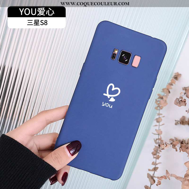 Housse Samsung Galaxy S8 Silicone Étoile Amoureux, Étui Samsung Galaxy S8 Protection Légère Bleu