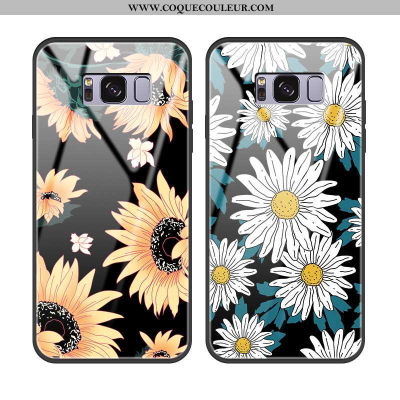 Coque Samsung Galaxy S8 Cuir Tournesol Incassable, Housse Samsung Galaxy S8 Protection Noir