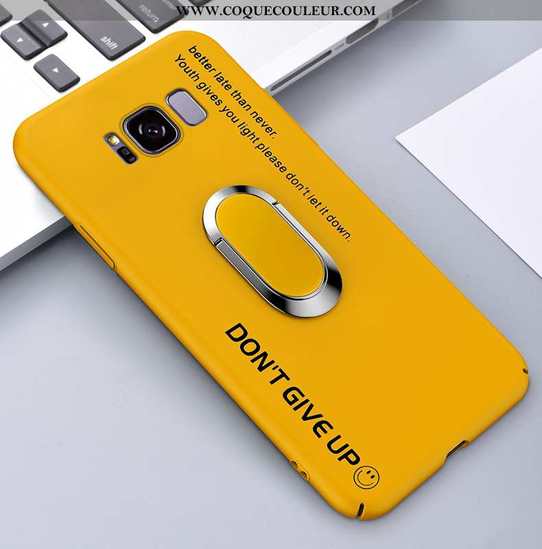 Coque Samsung Galaxy S8 Protection Incassable Support, Housse Samsung Galaxy S8 Délavé En Daim Jaune