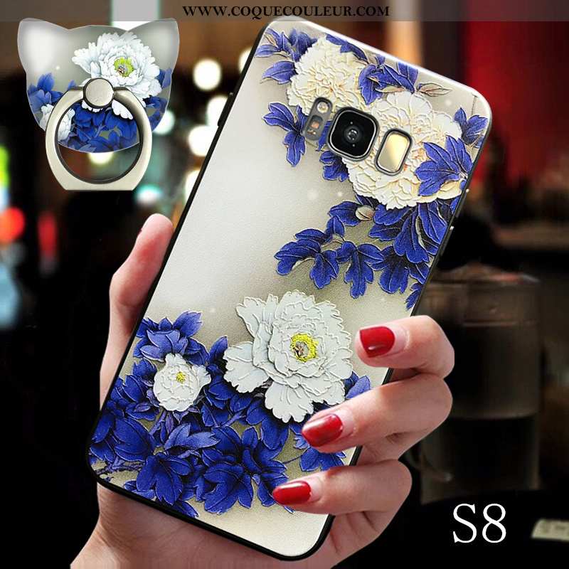 Coque Samsung Galaxy S8 Ultra Tout Compris Support, Housse Samsung Galaxy S8 Tendance Créatif Bleu
