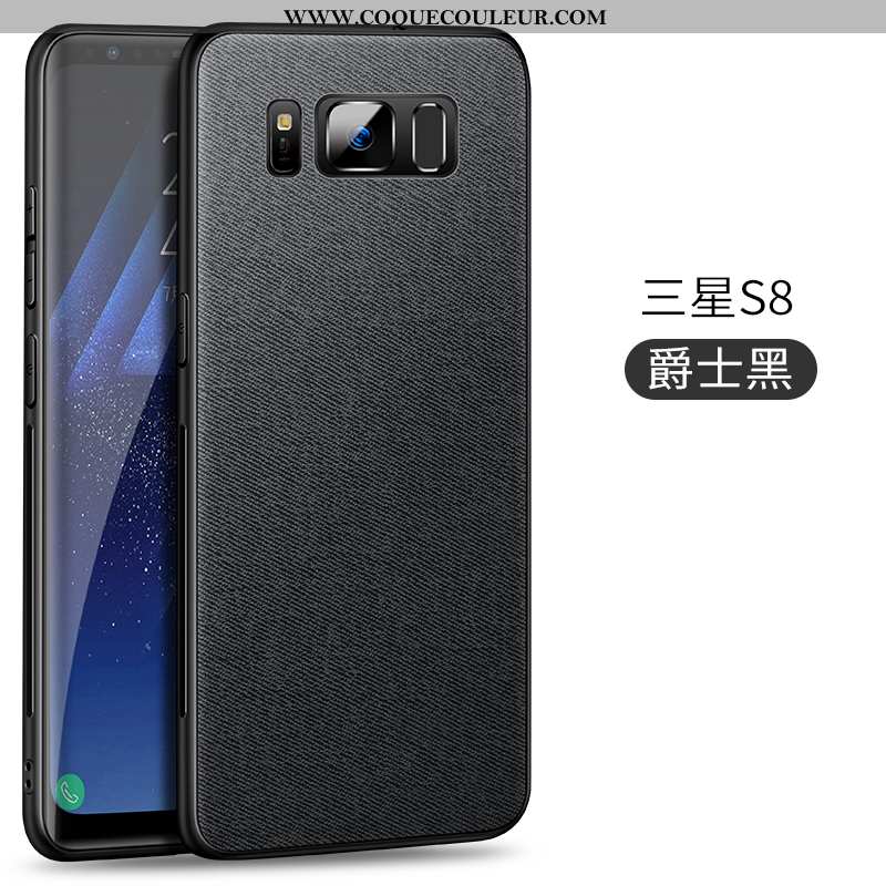 Coque Samsung Galaxy S8 Légère Étui À Bord, Housse Samsung Galaxy S8 Modèle Fleurie Pu Noir