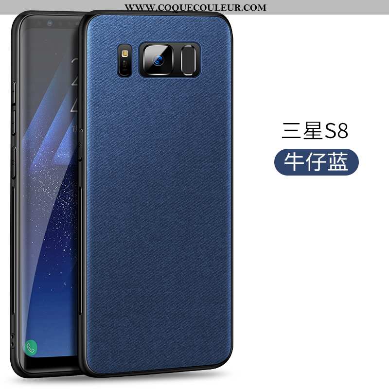 Coque Samsung Galaxy S8 Légère Étui À Bord, Housse Samsung Galaxy S8 Modèle Fleurie Pu Noir