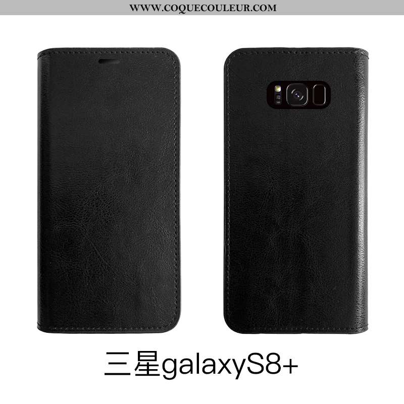 Étui Samsung Galaxy S8+ Cuir Téléphone Portable Marron, Coque Samsung Galaxy S8+ Protection Bovins M