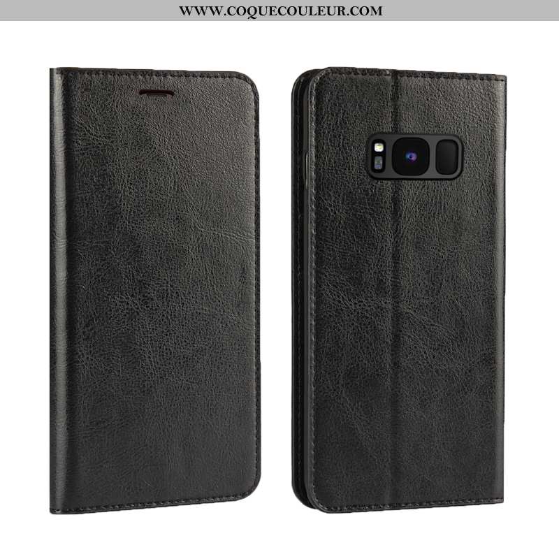 Coque Samsung Galaxy S8+ Luxe Étui Business, Housse Samsung Galaxy S8+ Cuir Véritable Doré