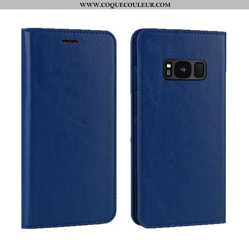 Coque Samsung Galaxy S8+ Luxe Étui Business, Housse Samsung Galaxy S8+ Cuir Véritable Doré