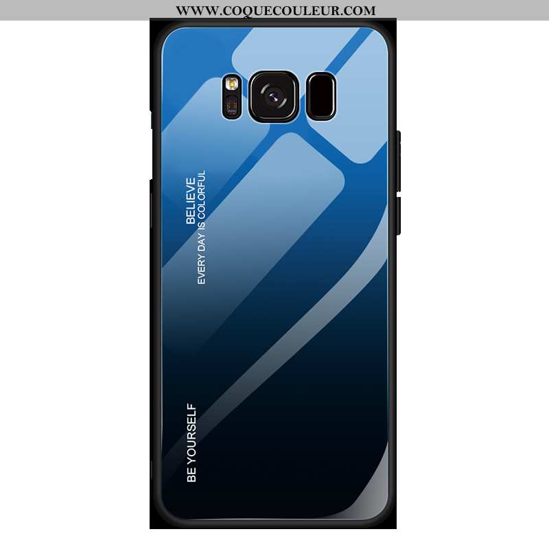 Housse Samsung Galaxy S8+ Personnalité Légère Verre, Étui Samsung Galaxy S8+ Créatif Incassable Bleu