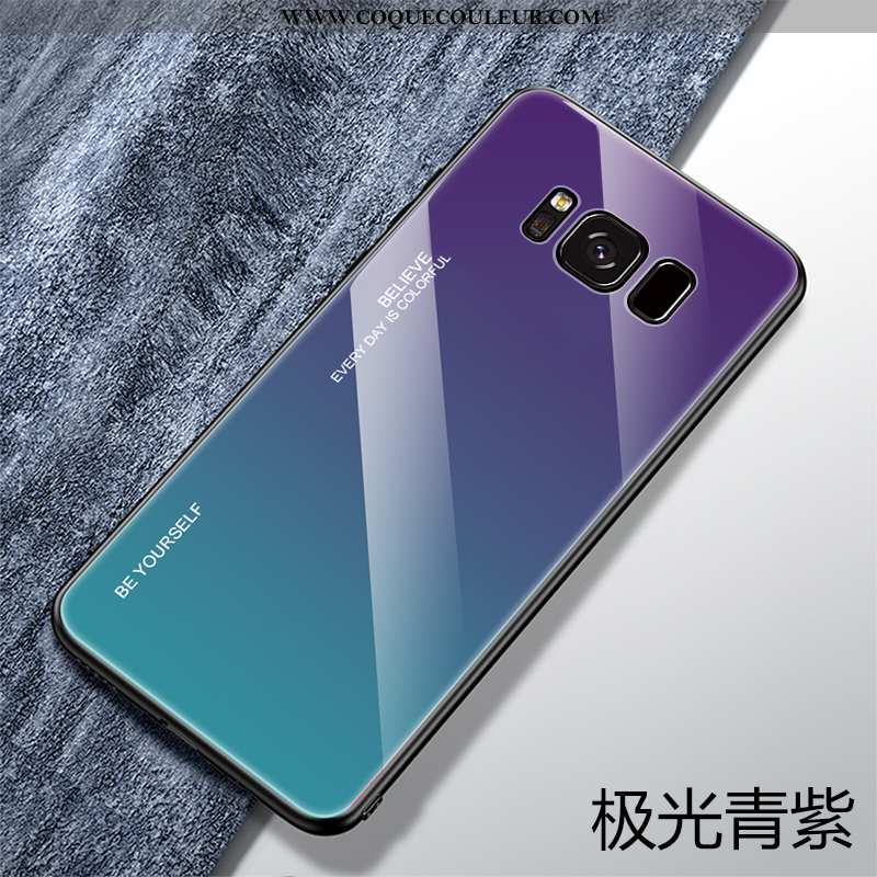 Housse Samsung Galaxy S8+ Personnalité Légère Verre, Étui Samsung Galaxy S8+ Créatif Incassable Bleu