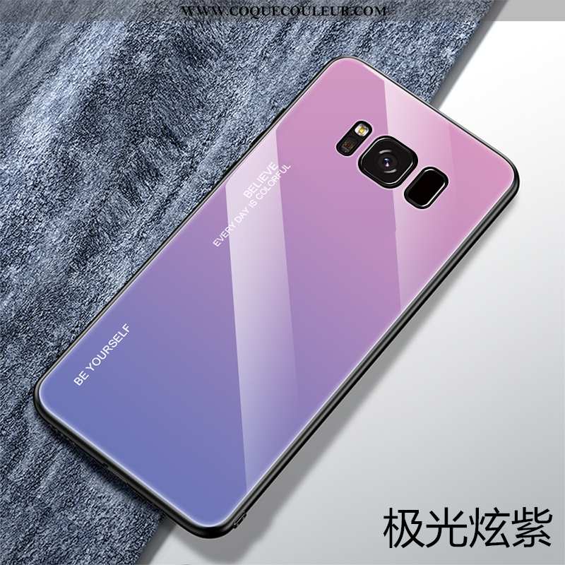 Housse Samsung Galaxy S8+ Personnalité Légère Verre, Étui Samsung Galaxy S8+ Créatif Incassable Bleu