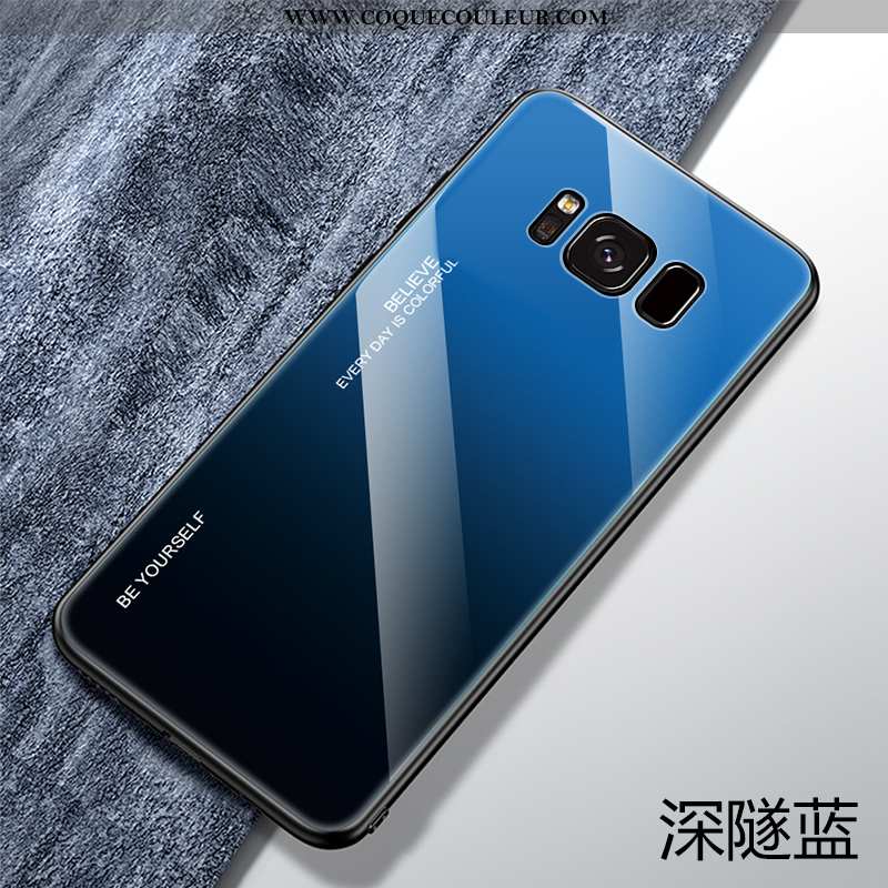 Housse Samsung Galaxy S8+ Personnalité Légère Verre, Étui Samsung Galaxy S8+ Créatif Incassable Bleu