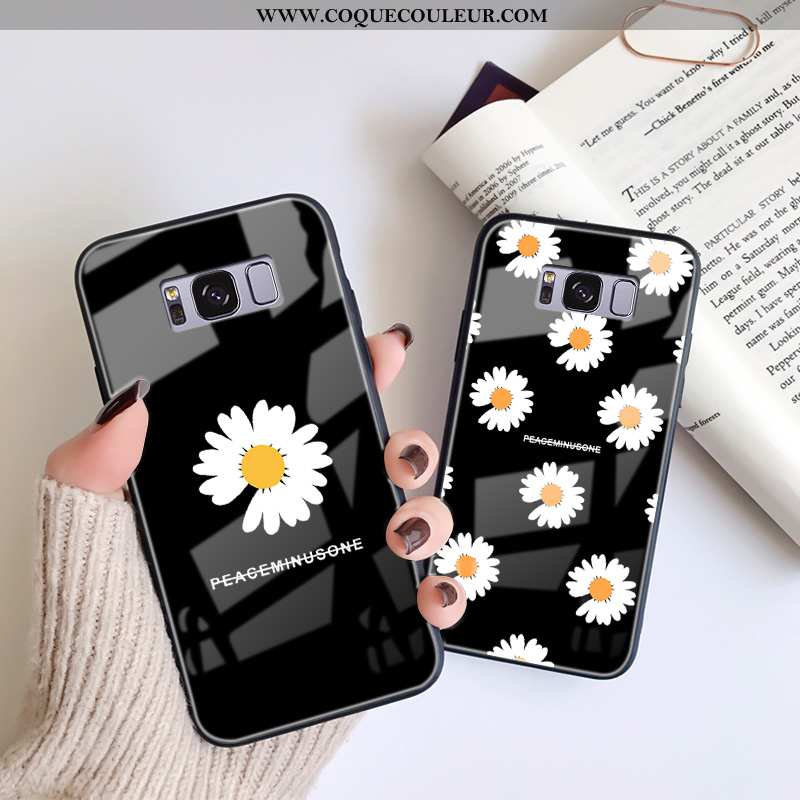 Housse Samsung Galaxy S8+ Dessin Animé Verre Téléphone Portable, Étui Samsung Galaxy S8+ Charmant Pe