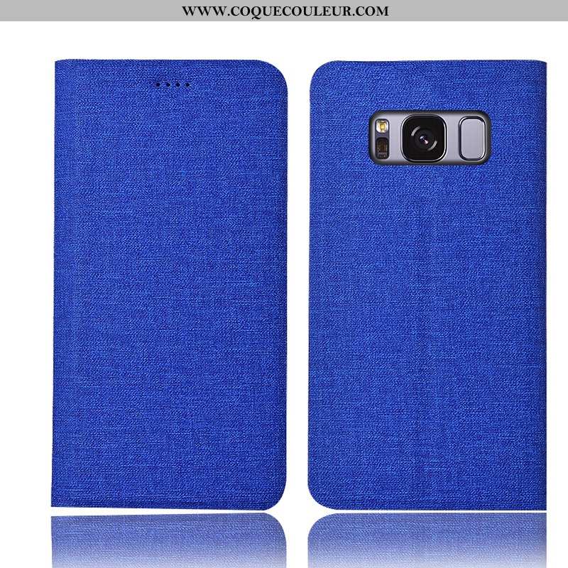 Coque Samsung Galaxy S8+ Cuir Bleu Coque, Housse Samsung Galaxy S8+ Protection Étui