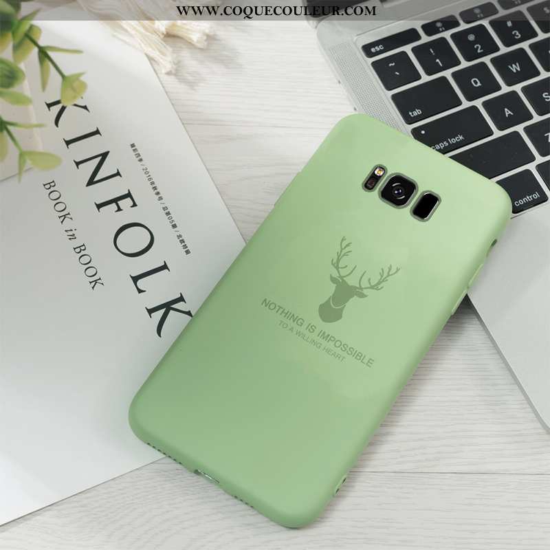 Coque Samsung Galaxy S8+ Personnalité Tendance, Housse Samsung Galaxy S8+ Créatif Fluide Doux Verte