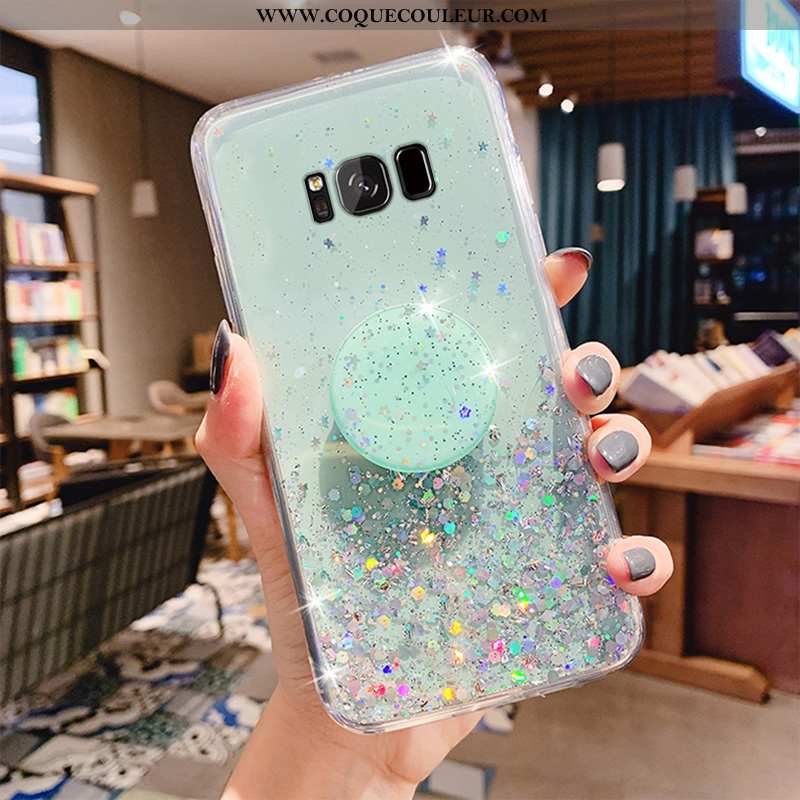 Housse Samsung Galaxy S8+ Luxe Protection Vert, Étui Samsung Galaxy S8+ Transparent Coque Verte