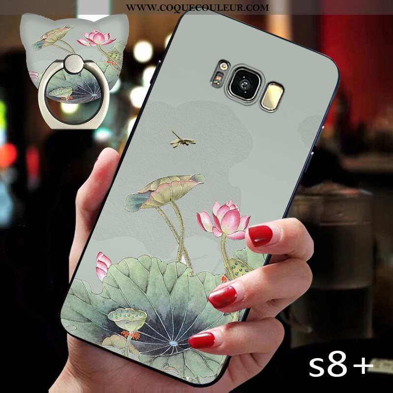 Étui Samsung Galaxy S8+ Tendance Téléphone Portable Fleur, Coque Samsung Galaxy S8+ Légère Style Chi