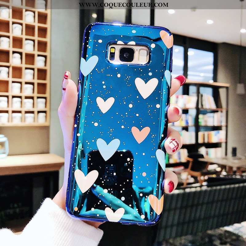Étui Samsung Galaxy S8+ Silicone Fluide Doux Étoile, Coque Samsung Galaxy S8+ Tendance Amoureux Bleu