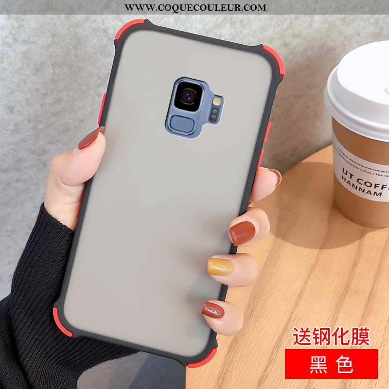 Coque Samsung Galaxy S9 Créatif Fluide Doux Délavé En Daim, Housse Samsung Galaxy S9 Tendance Noir