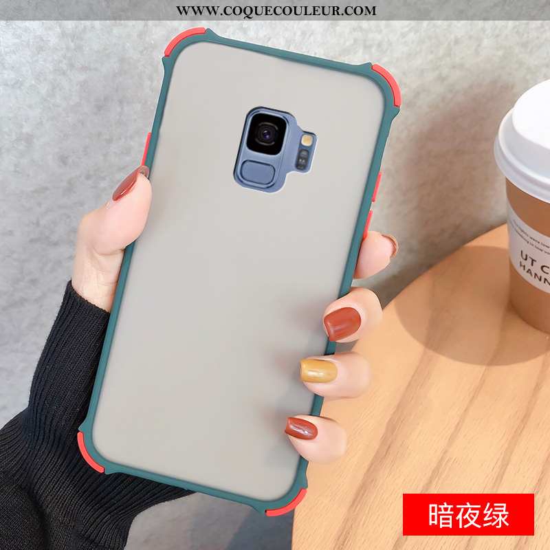 Coque Samsung Galaxy S9 Créatif Fluide Doux Délavé En Daim, Housse Samsung Galaxy S9 Tendance Noir