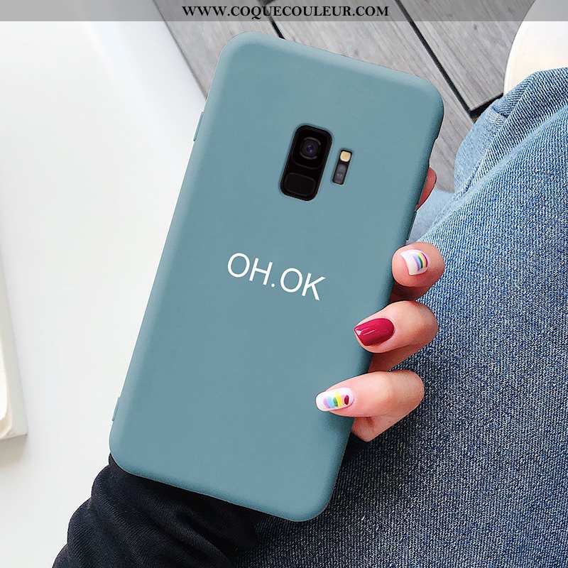 Housse Samsung Galaxy S9 Protection Vert Simple, Étui Samsung Galaxy S9 Personnalité Coque Verte