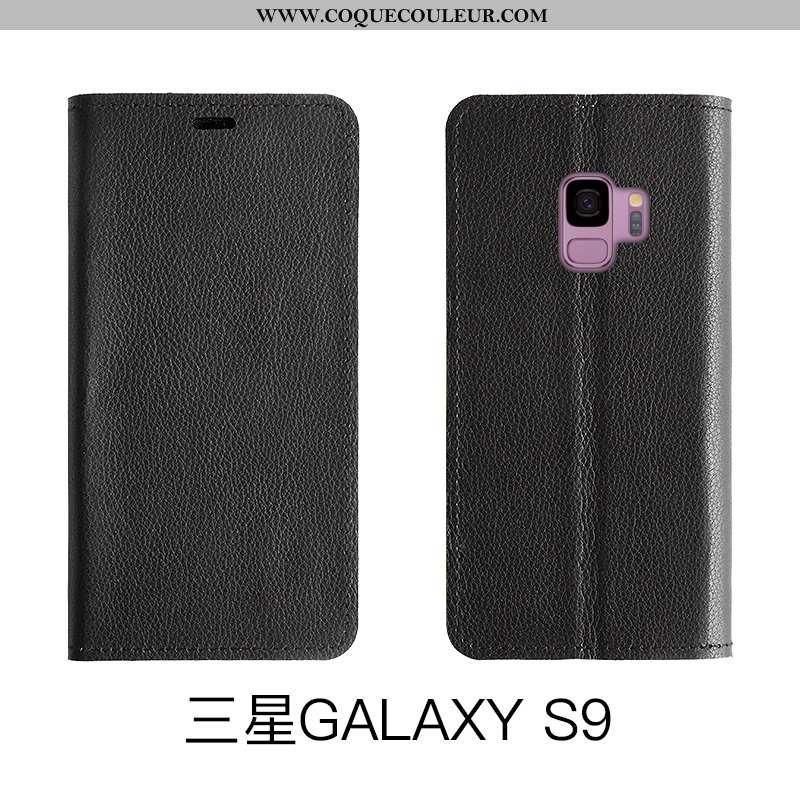 Coque Samsung Galaxy S9 Cuir Étoile Tout Compris, Housse Samsung Galaxy S9 Protection Étui Bleu