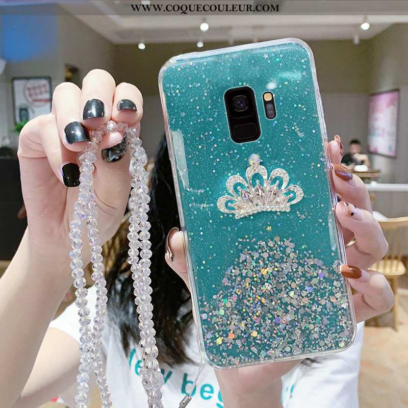 Housse Samsung Galaxy S9 Protection Mode Étui, Étui Samsung Galaxy S9 Incruster Strass Téléphone Por