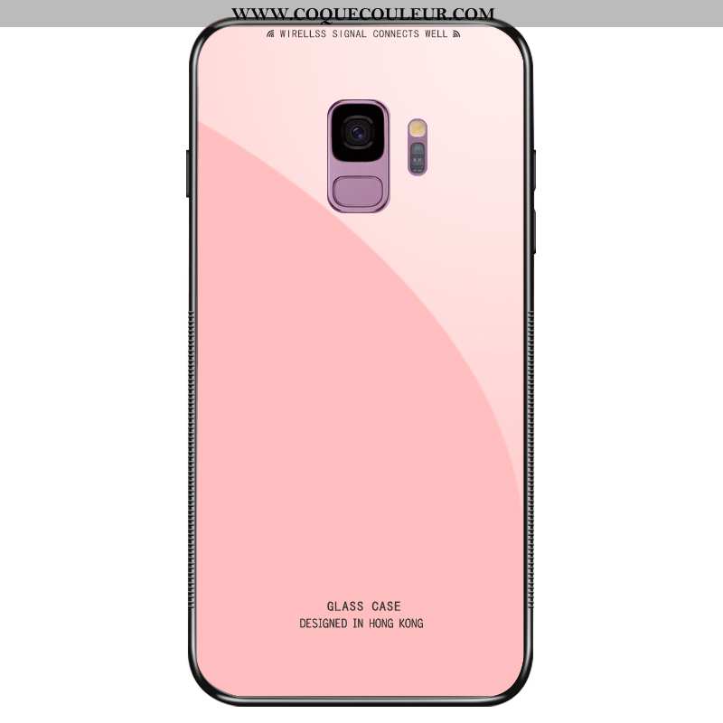 Coque Samsung Galaxy S9 Protection Rouge, Housse Samsung Galaxy S9 Verre Tempérer Rouge