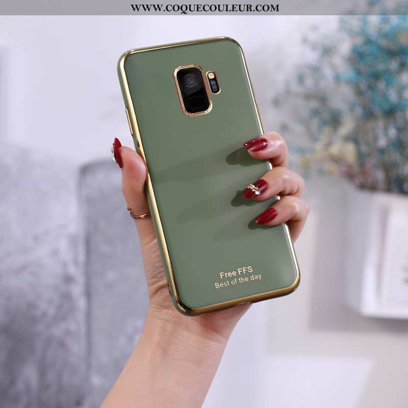 Coque Samsung Galaxy S9 Fluide Doux Légère Ultra, Housse Samsung Galaxy S9 Silicone Incassable Verte