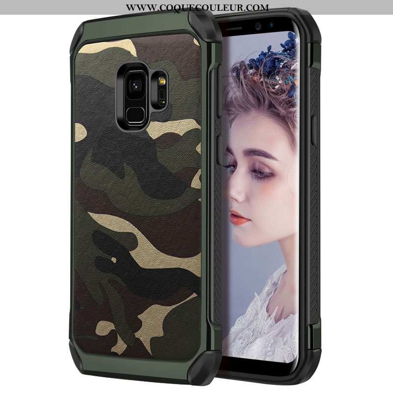 Étui Samsung Galaxy S9 Silicone Personnalité Coque, Coque Samsung Galaxy S9 Protection Khaki