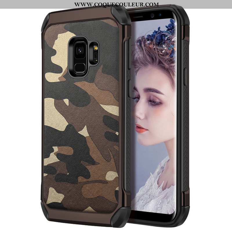 Étui Samsung Galaxy S9 Silicone Personnalité Coque, Coque Samsung Galaxy S9 Protection Khaki