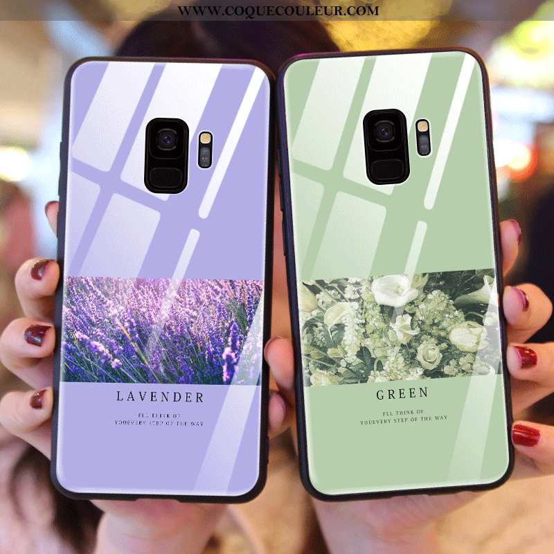 Coque Samsung Galaxy S9 Verre Étui Téléphone Portable, Housse Samsung Galaxy S9 Créatif Tout Compris