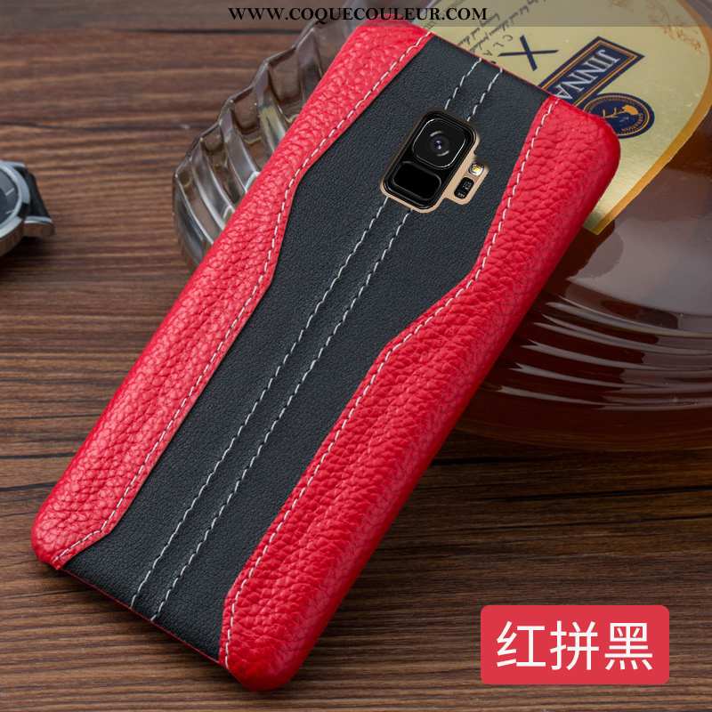 Étui Samsung Galaxy S9 Cuir Véritable Bovins Incassable, Coque Samsung Galaxy S9 Ultra Personnalité 