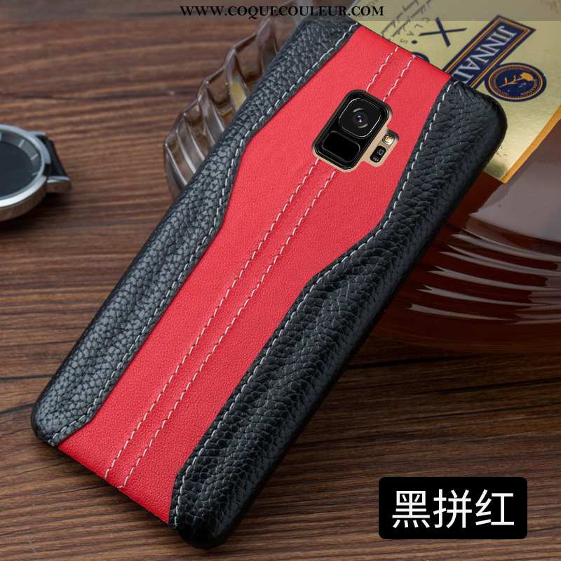 Étui Samsung Galaxy S9 Cuir Véritable Bovins Incassable, Coque Samsung Galaxy S9 Ultra Personnalité 