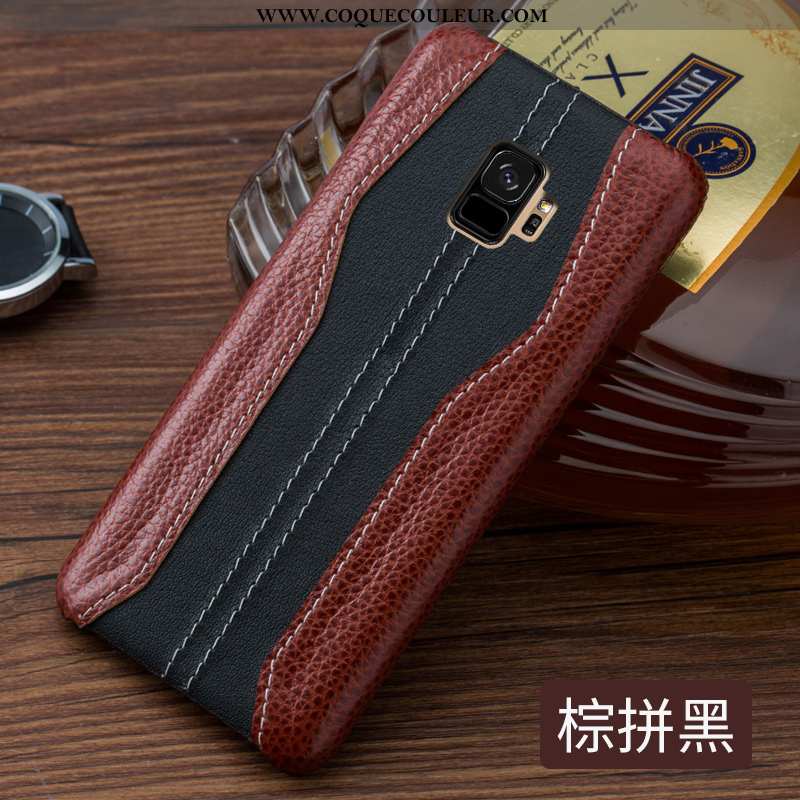 Étui Samsung Galaxy S9 Cuir Véritable Bovins Incassable, Coque Samsung Galaxy S9 Ultra Personnalité 