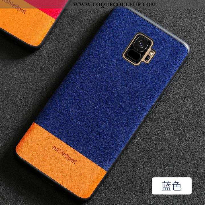 Coque Samsung Galaxy S9 Cuir Véritable Rouge Coque, Housse Samsung Galaxy S9 Cuir Antidérapant