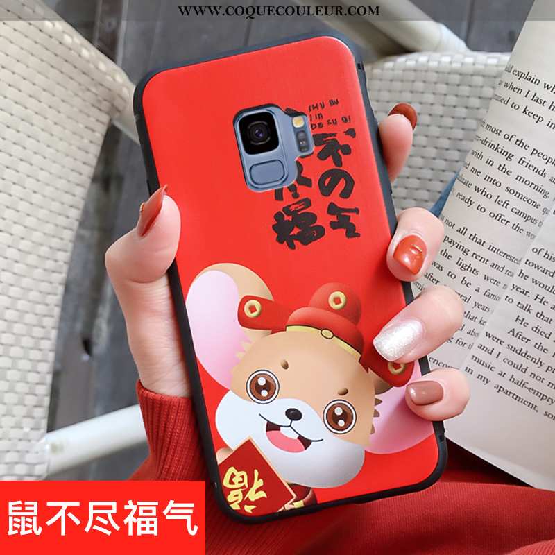 Coque Samsung Galaxy S9 Créatif Ornements Suspendus Rouge, Housse Samsung Galaxy S9 Dessin Animé Amo