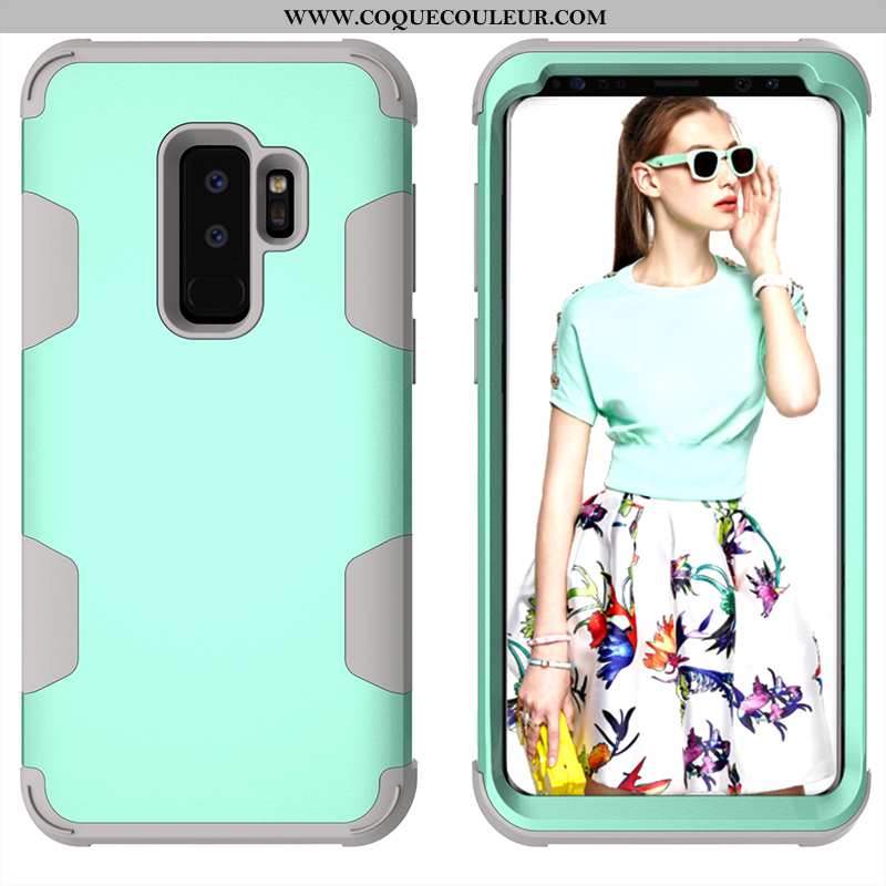 Coque Samsung Galaxy S9+ Silicone Tendance Coque, Housse Samsung Galaxy S9+ Protection Vert Verte