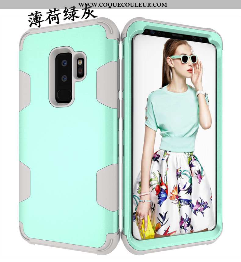 Coque Samsung Galaxy S9+ Silicone Tendance Coque, Housse Samsung Galaxy S9+ Protection Vert Verte