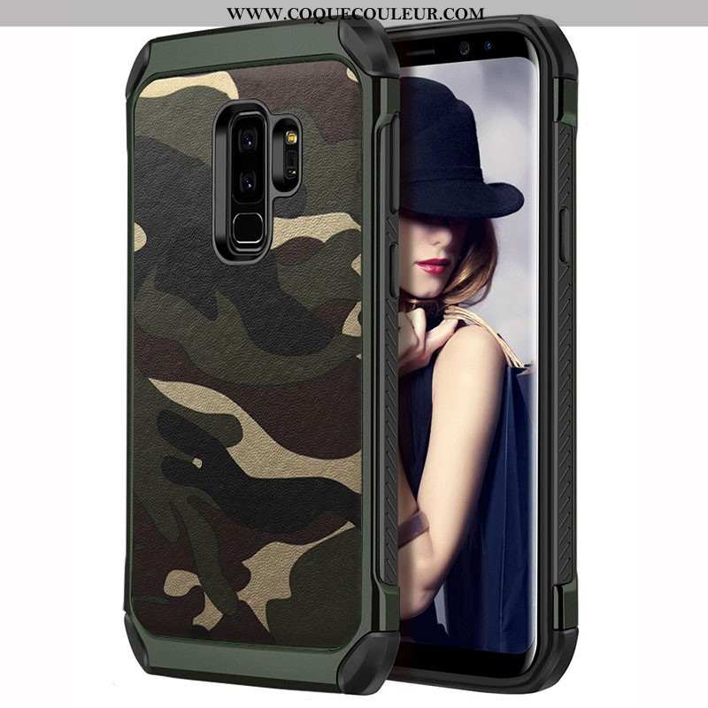 Housse Samsung Galaxy S9+ Tendance Camouflage Incassable, Étui Samsung Galaxy S9+ Fluide Doux Coque 